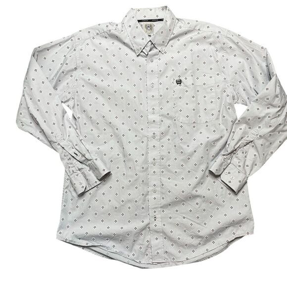 CINCH Geometric Print Button Down Western Shirt Gray Size Medium - Picture 2 of 10